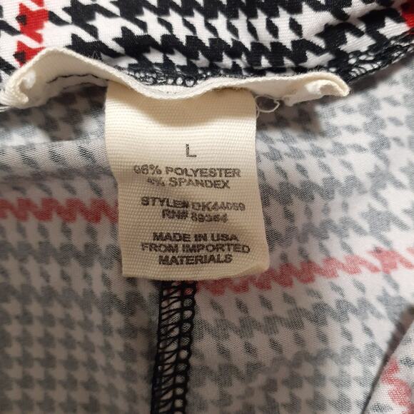 No Comment Women's Plaid Pants Large Stretch Wide Leg Tie Waist Made in USA - Picture 5 of 6